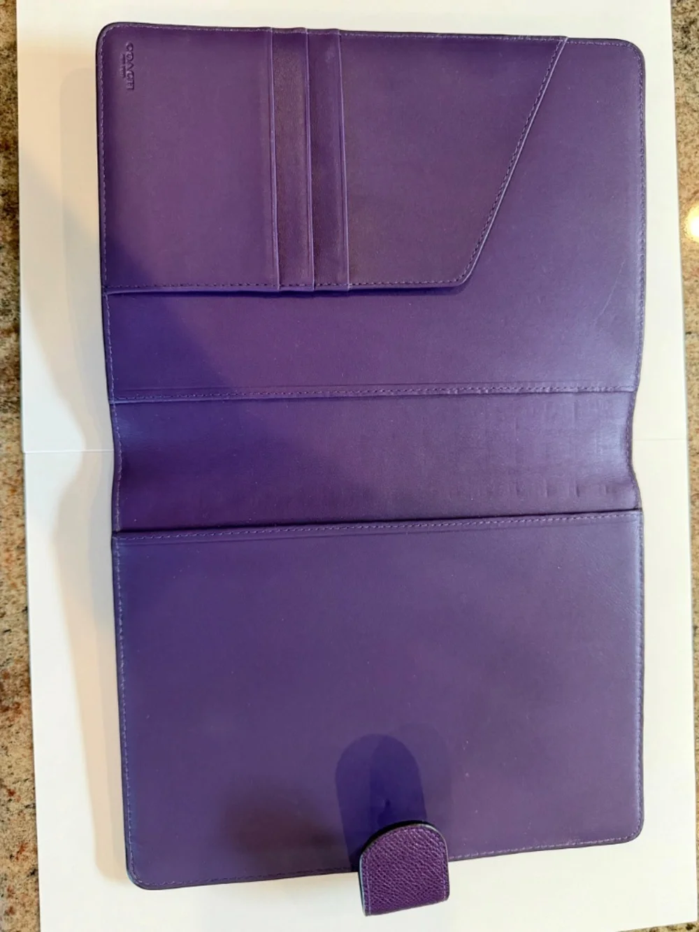 Deep purple pebbled leather Coach Planner